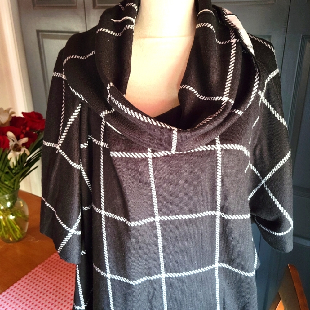 Cape with sleeves and cowlneck
